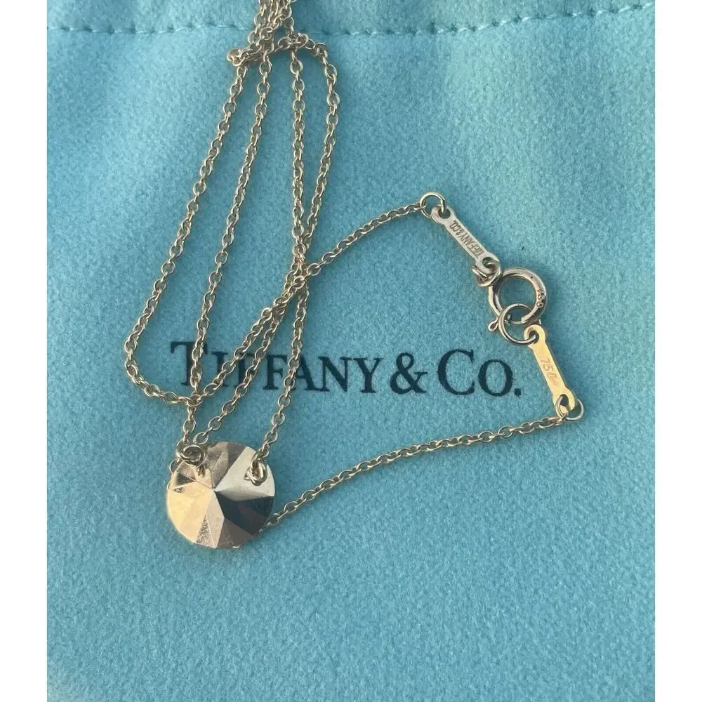 Tiffany Co Elsa Peretti Faceted 2 Carat 18k gold Pendant Necklace on a 15" Chain - Picture 13 of 15